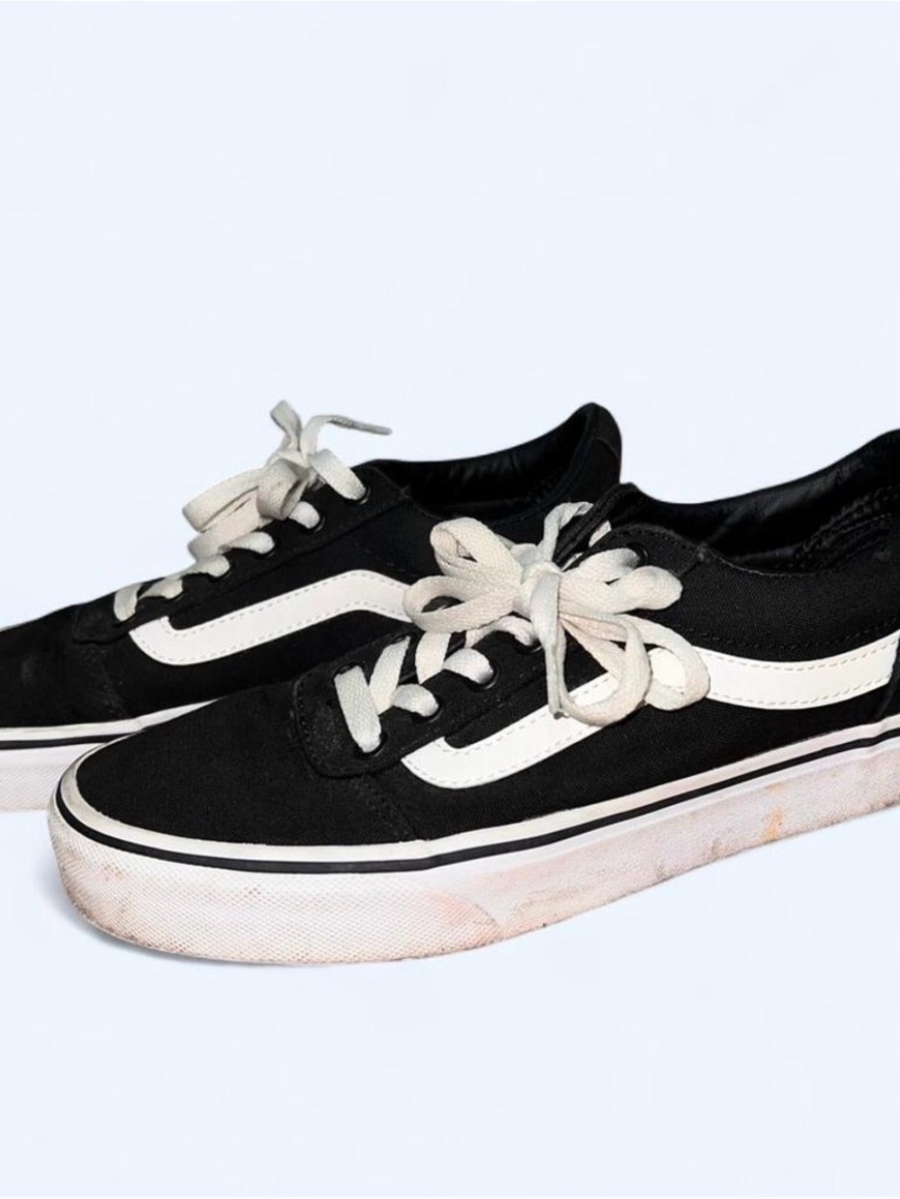 Vans Black Canvas Low-Top Sneakers with White Stripe